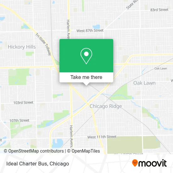 Ideal Charter Bus map