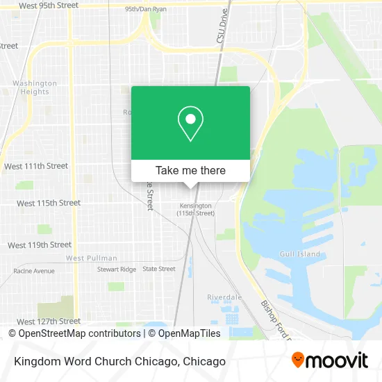 Kingdom Word Church Chicago map