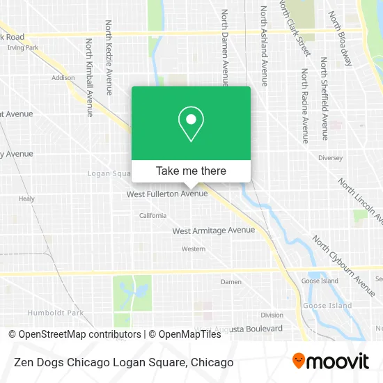 Zen Dogs Chicago Logan Square map