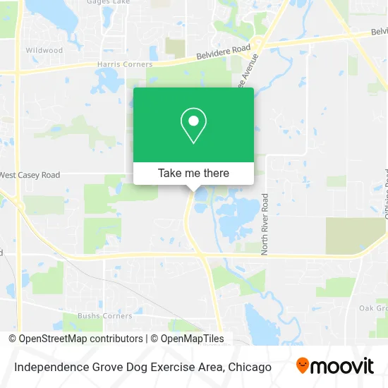 Independence Grove Dog Exercise Area map