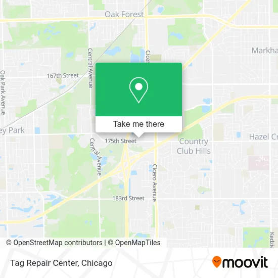 Tag Repair Center map