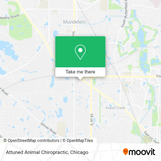 Attuned Animal Chiropractic map