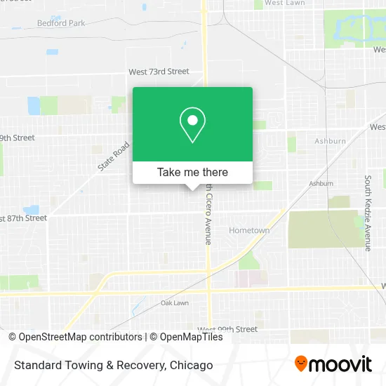 Standard Towing & Recovery map