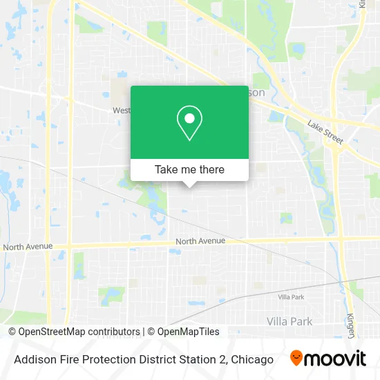 Addison Fire Protection District Station 2 map