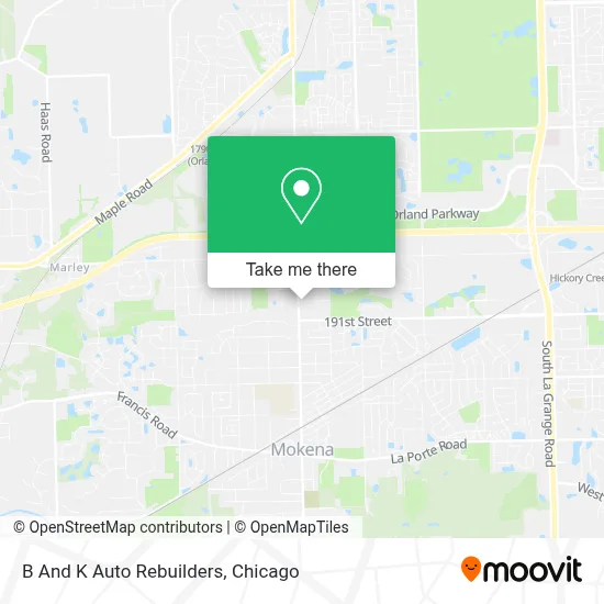 B And K Auto Rebuilders map