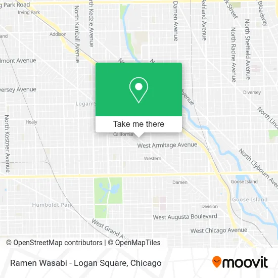Ramen Wasabi - Logan Square map