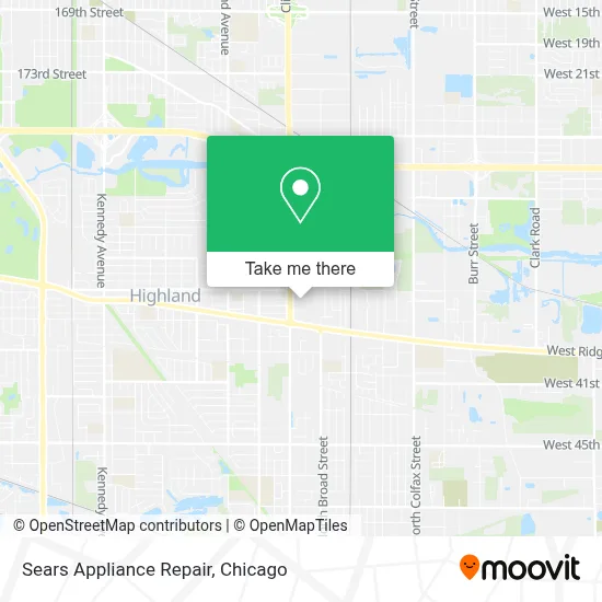 Sears Appliance Repair map
