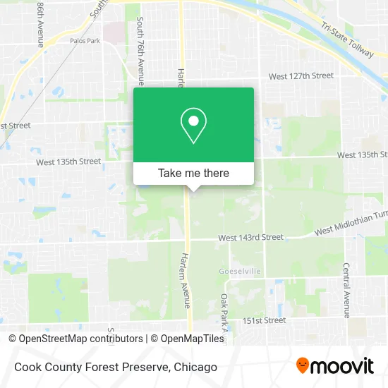 Cook County Forest Preserve map