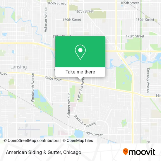 American Siding & Gutter map