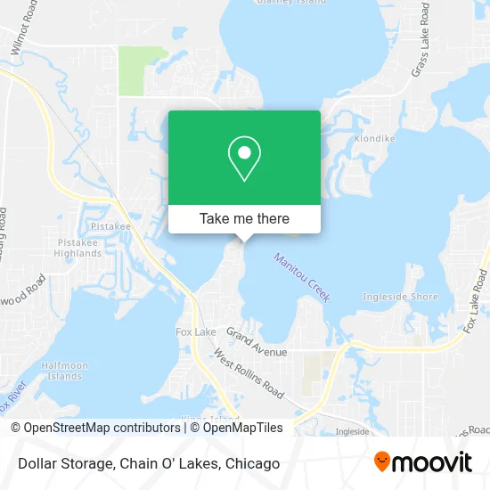 Dollar Storage, Chain O' Lakes map