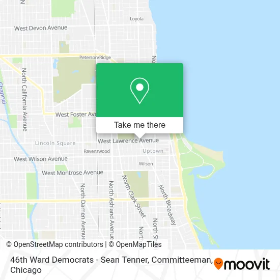 46th Ward Democrats - Sean Tenner, Committeeman map