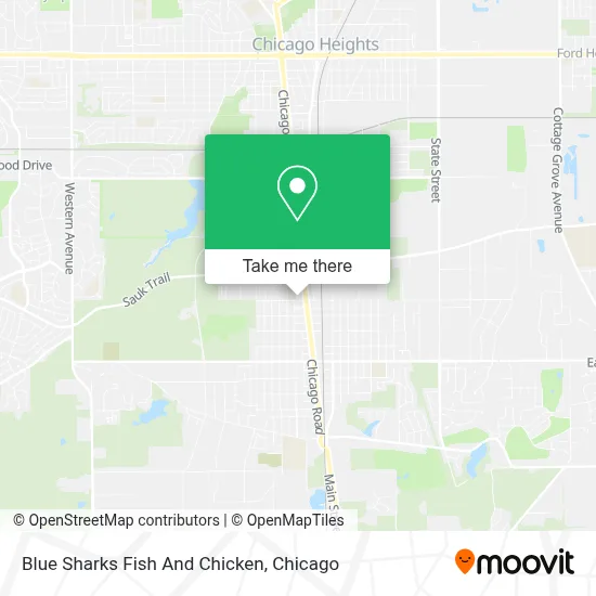 Blue Sharks Fish And Chicken map