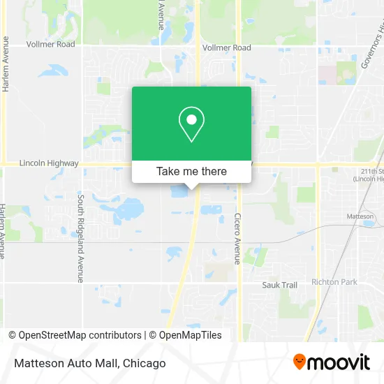 Matteson Auto Mall map