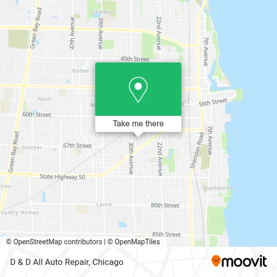 D & D All Auto Repair map