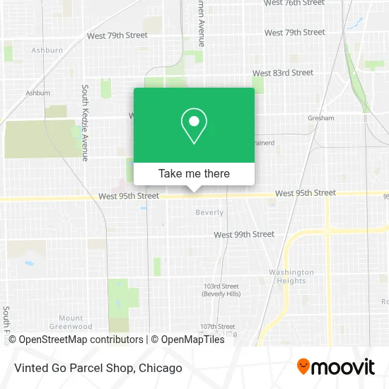 Vinted Go Parcel Shop map