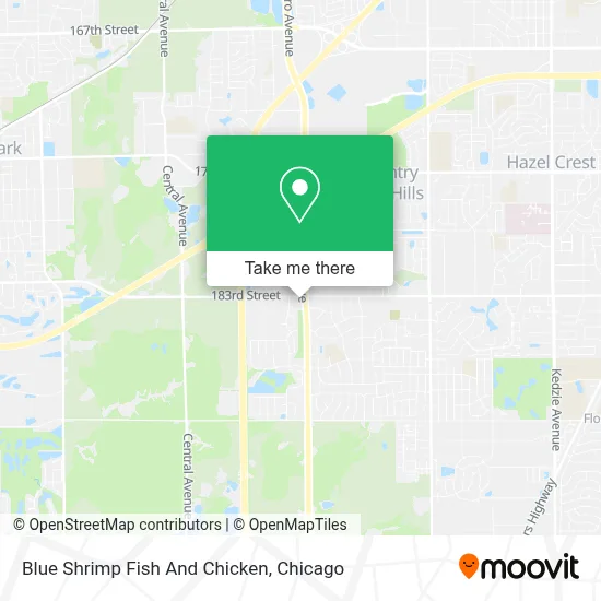 Blue Shrimp Fish And Chicken map