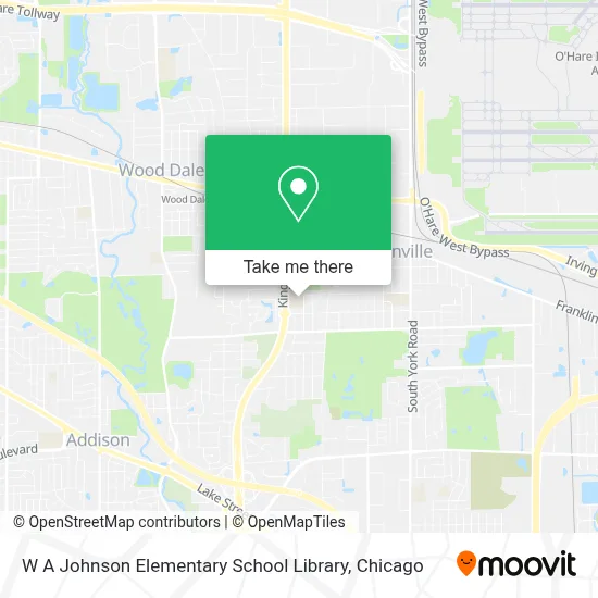 W A Johnson Elementary School Library map