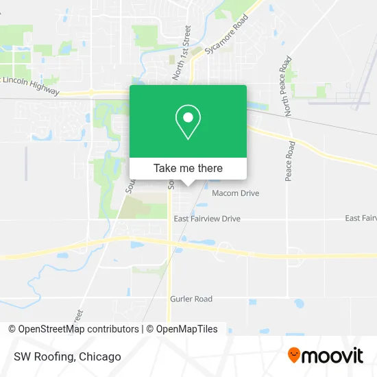 SW Roofing map