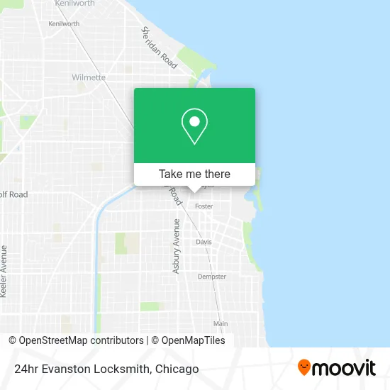 24hr Evanston Locksmith map