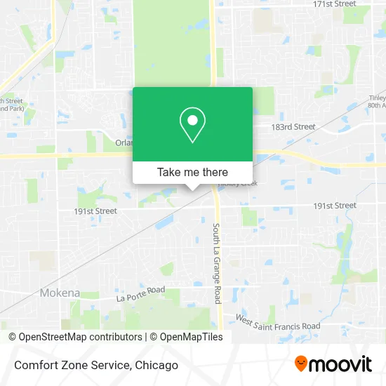 Comfort Zone Service map