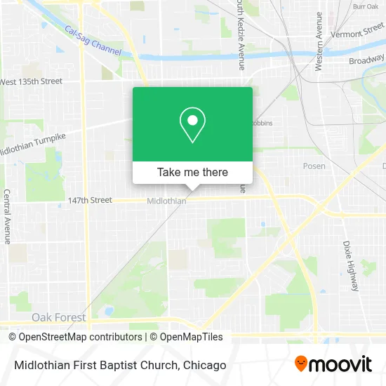 Midlothian First Baptist Church map
