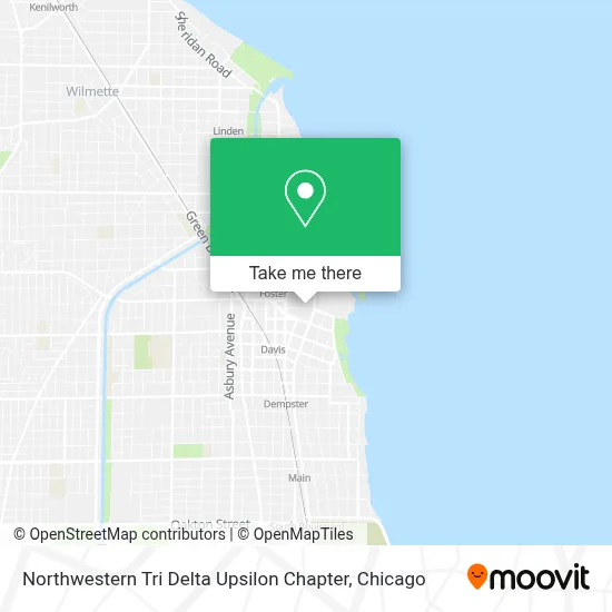 Northwestern Tri Delta Upsilon Chapter map