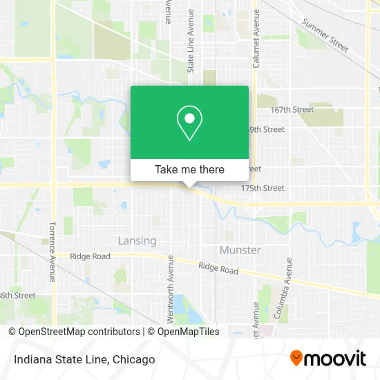 Indiana State Line map