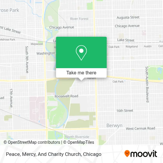 Peace, Mercy, And Charity Church map