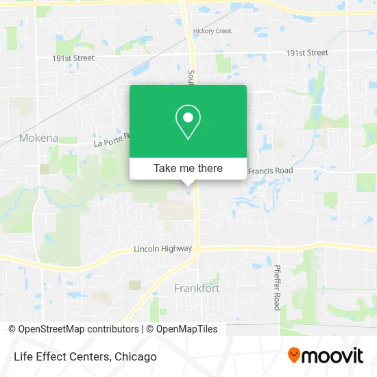 Life Effect Centers map