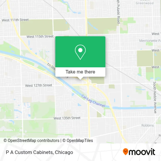 P A Custom Cabinets map