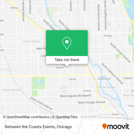 Between the Coasts Events map