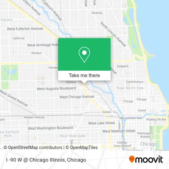 I -90 W @ Chicago Illinois map