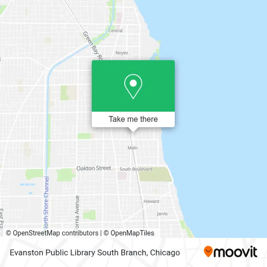 Evanston Public Library South Branch map