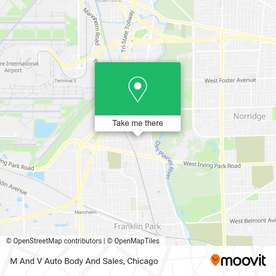 M And V Auto Body And Sales map