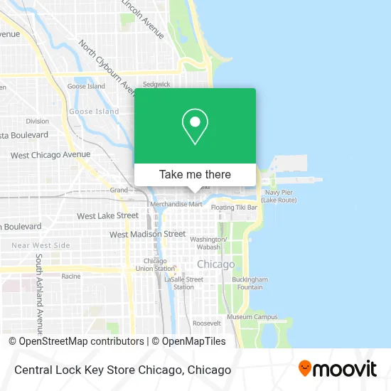 Central Lock Key Store Chicago map