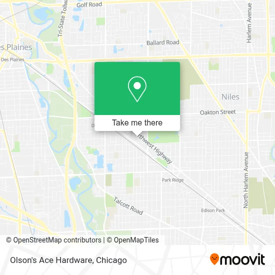 Olson's Ace Hardware map