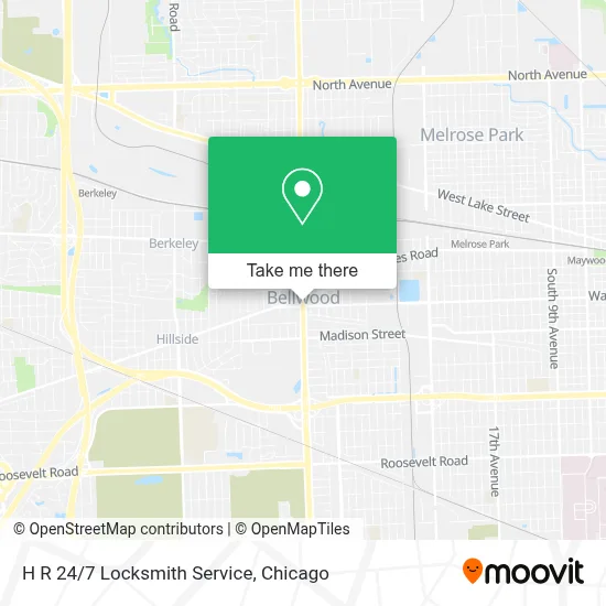 H R 24/7 Locksmith Service map
