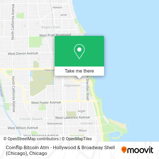 Coinflip Bitcoin Atm - Hollywood & Broadway Shell (Chicago) map
