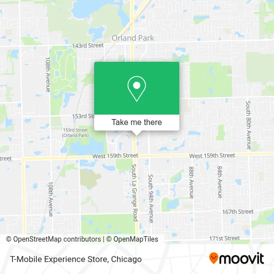 T-Mobile Experience Store map