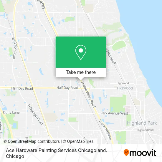 Ace Hardware Painting Services Chicagoland map