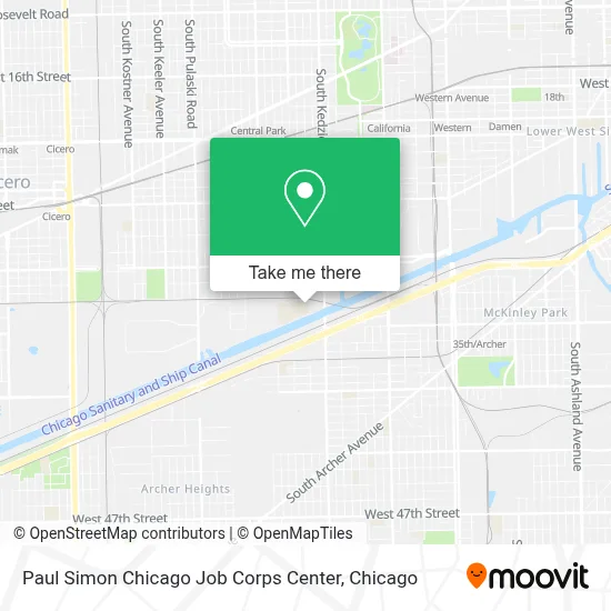 Paul Simon Chicago Job Corps Center map