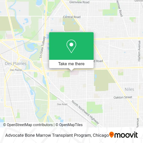 Advocate Bone Marrow Transplant Program map