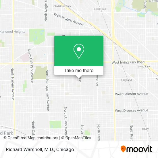 Richard Warshell, M.D. map