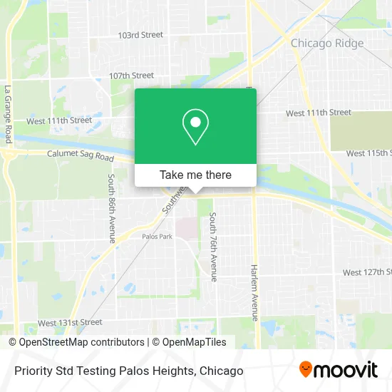 Priority Std Testing Palos Heights map