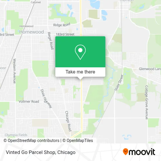 Vinted Go Parcel Shop map