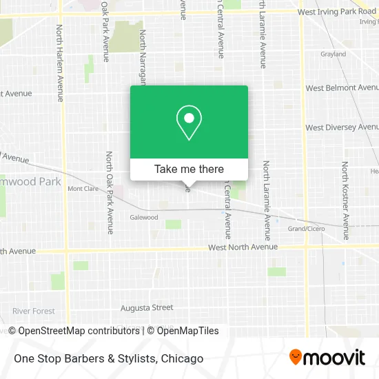 One Stop Barbers & Stylists map