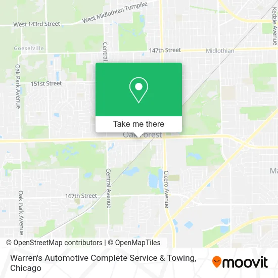 Warren's Automotive Complete Service & Towing map