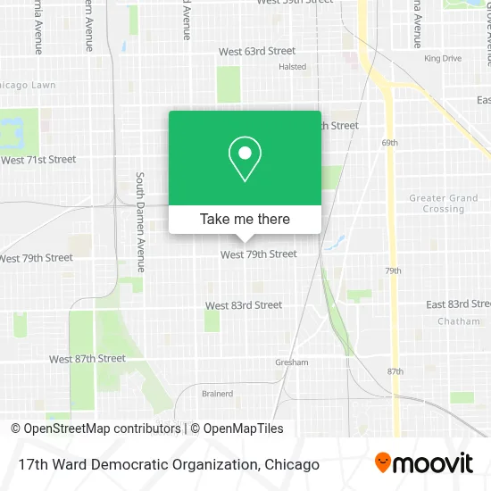 17th Ward Democratic Organization map
