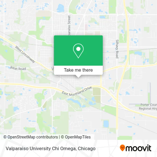 Valparaiso University Chi Omega map