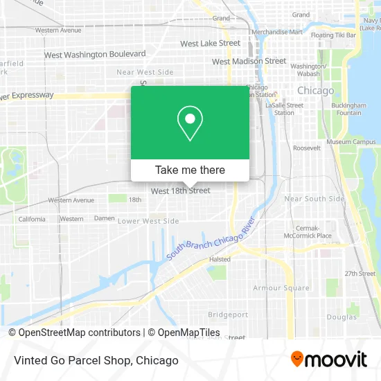 Vinted Go Parcel Shop map